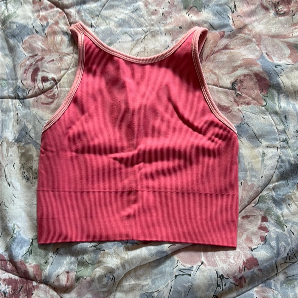 Athleta Pink Sleeveless Fitted Crop Tank Top